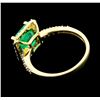 Image 3 : 14KT Yellow Gold 2.31ct Emerald and Diamond Ring