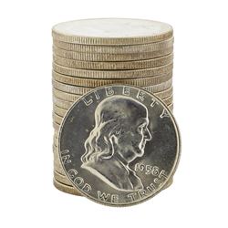Roll of (20) 1958-D Brilliant Uncirculated Franklin Half Dollar Coins