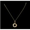 Image 2 : 14KT Yellow, Rose and White Gold 0.21ctw Diamond Pendant with Chain