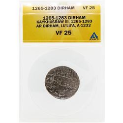 1265-1283 Dirham Kaykhusraw III Coin ANACS VF25