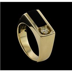 14KT Yellow Gold 0.29ctw Mens Diamond Ring
