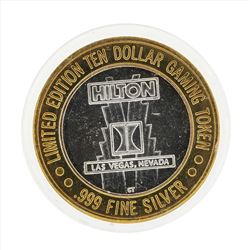 .999 Silver Hilton Las Vegas $10 Casino Gaming Token Limited Edition
