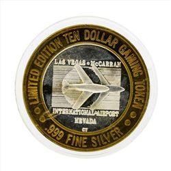 .999 Silver McCarran International Airport $10 Casino Gaming Token Limited Editi