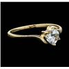 Image 2 : 10KT Yellow Gold 0.40ct Aquamarine and Diamond Ring