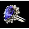 Image 2 : 14KT White Gold 5.16ct Tanzanite and Diamond Ring