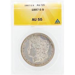 1887-S $1 Morgan Silver Dollar Coin ANACS AU55
