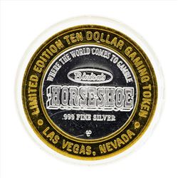 .999 Silver Binions Horseshoe Las Vegas $10 Casino Gaming Token Limited Edition