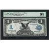 Image 1 : 1899 $1 Black Eagle Silver Certificate Note PMG CU64