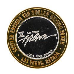 .999 Silver Las Vegas Hilton $10 Casino Gaming Token Limited Edition