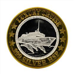 .999 Silver Luxury Cruise Lost Ship $10 Casino Gaming Token Limited Edition