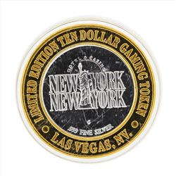 .999 Silver New York New York $10 Casino Gaming Token Limited Edition