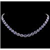 Image 1 : 14KT White Gold 19.85ctw Tanzanite and Diamond Necklace