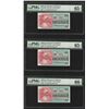 Image 1 : (3) Consecutive 50 Cents Military Payment Certificates Series 661 PMG Gem Unc 65