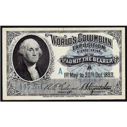 1893 World's Columbian Exposition Ticket