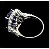 Image 3 : 14KT White Gold 8.57ct Sappire and Diamond Ring