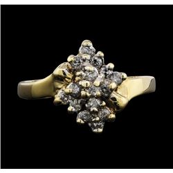 14KT Yellow Gold 0.25ctw Diamond Cluster Ring