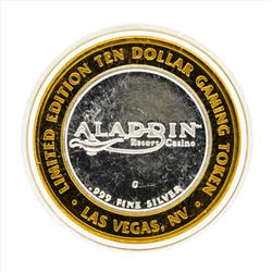 .999 Silver Aladdin Resort and Casino $10 Casino Gaming Token Limited Edition