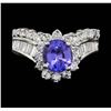 Image 3 : 14KT White Gold 1.55ct Tanzanite and Diamond Ring