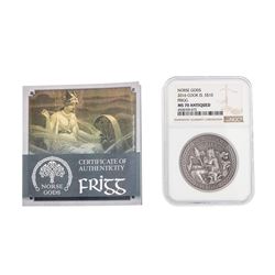 2016 $10 Cook Islands Norse Gods Frigg Silver Coin NGC MS70 Antiqued