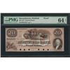 Image 1 : 1857 $20 Pittsfield, MA Pittsfield Bank Proof Obsolete Bank Note PMG CU64 Net