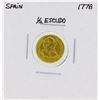 Image 1 : 1778 Charles III Spanish 1/2 Escudos Doubloon Gold Coin