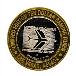 .999 Silver McCarran International Airport $10 Casino Gaming Token Limited Editi