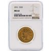 Image 1 : 1911 $10 Indian Head Eagle Gold Coin NGC MS62