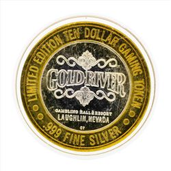 .999 Silver Gold River Gambling Hall and Resort $10 Casino Gaming Token Limited
