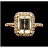 Image 1 : 14KT Rose Gold 3.05ct Citrine and Diamond Ring