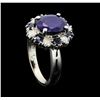 Image 4 : 14KT White Gold 4.23ct Sappire and Diamond Ring