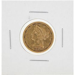 1886-S $5 Liberty Head Half Eagle Gold Coin