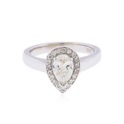 14KT White Gold 0.97ctw Pear Shaped Diamond Engagement Ring
