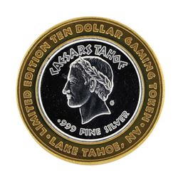 .999 Silver Caesars Tahoe Lake Tahoe Nevada $10 Casino Limited Edition Gaming To