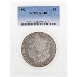 1893 $1 Morgan Silver Dollar Coin PCGS XF40