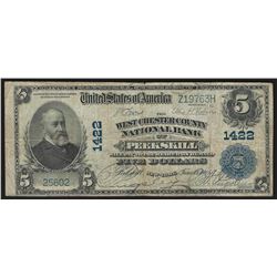 1902 $5 West Chester County National Bank of Peekskill New York National Currenc