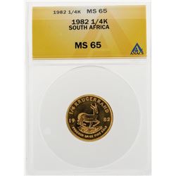 1982 1/4 oz South Africa Krugerrand Gold Coin ANACS MS65