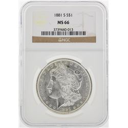 1881-S $1 Morgan Silver Dollar Coin NGC MS66