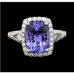 18KT White Gold 4.28ct Tanzanite and Diamond Ring