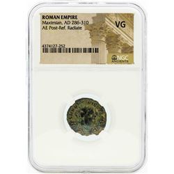 286-310 AD Ancient Roman Empire Coin Maximan NGC VG