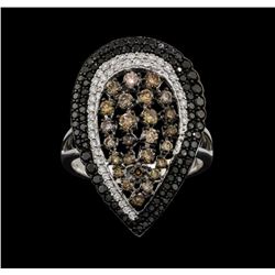 18KT White and Black Rhodium Plated Gold 2.02ctw Diamond Ring