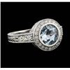 Image 2 : 14KT White Gold 2.00ct Aquamarine and Diamond Ring