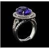 Image 4 : 18KT White Gold 8.16ct Tanzanite and Diamond Ring