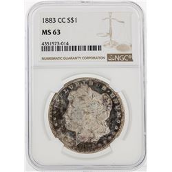 1883-CC $1 Morgan Silver Dollar Coin NGC MS63