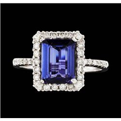 14KT White Gold 1.89ct Tanzanite and Diamond Ring