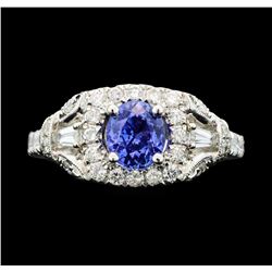 14KT White Gold 1.19ct Sapphire and Diamond Ring
