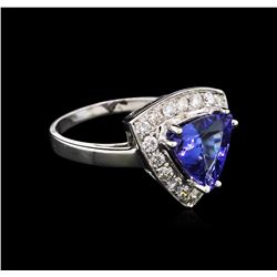 14KT White Gold 1.89ct Tanzanite and Diamond Ring