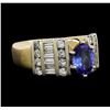 Image 2 : 14KT Two Tone Gold 1.11ct Tanzanite and Diamond Ring