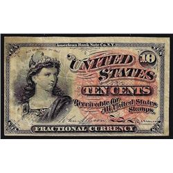 1863 Ten Cents Fourth Issue Fractional Note