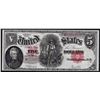 Image 1 : 1907 $5 Woodchopper Legal Tender Note STAR