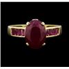 Image 1 : 14KT Yellow Gold 3.00ctw Ruby and Diamond Ring